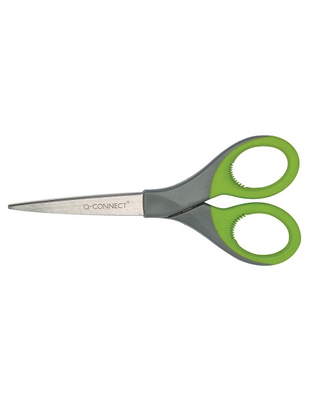 Tijera q-connect mango caucho 7\" 17 cm blister