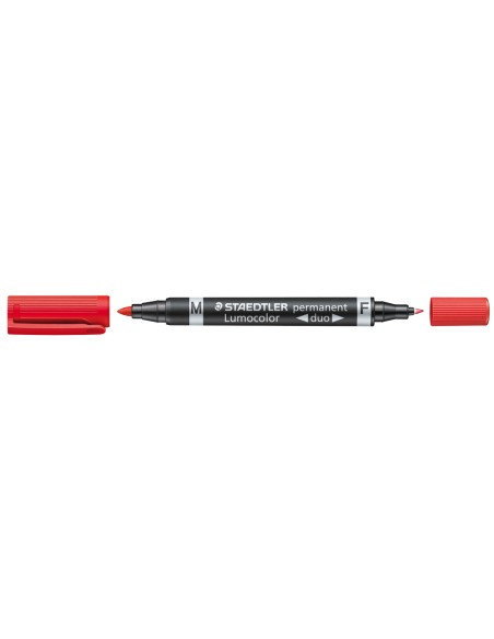 Rotulador staedtler lumocolor permanente duo 348 rojo punta f 0,6 mm punta m 1,5 mm