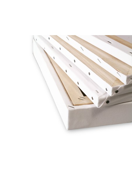 Bastidor liderpapel 4p lienzo grapado trasero algodon 100% marco pawlonia 1,8x3,8 cm bordes madera 33x22 cm