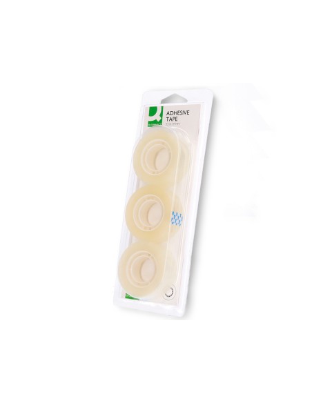 Cinta adhesiva q-connect 33 m x 19 mm blister de 3 unidades