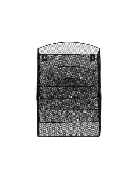 Expositor mural q-connect de pared 5 bandejas din a4 negro 9,3x31,5x44 cm