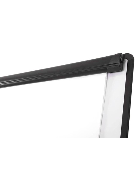 Pizarra movil q-connect con ruedas para conferencias tablero lacado blanco apta para escritura directa y bloc