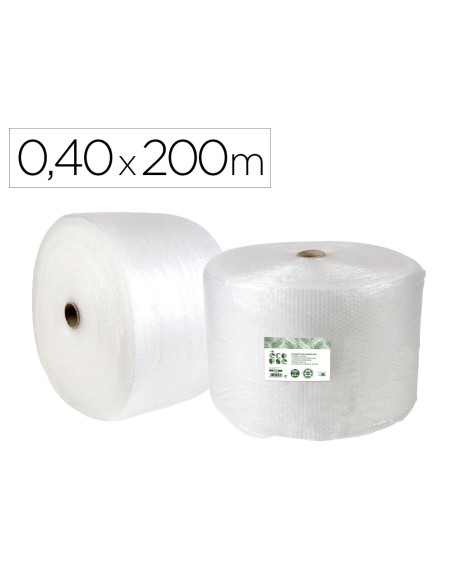 Plastico burbuja liderpapel ecouse 0.40x200m 30% de plastico reciclado