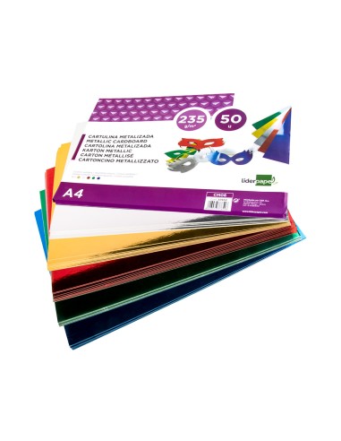 Cartulina liderpapel a4 235 g/m2 metalizada 5...