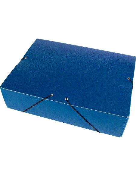 Carpeta proyectos liderpapel folio lomo 90mm carton gofrado azul