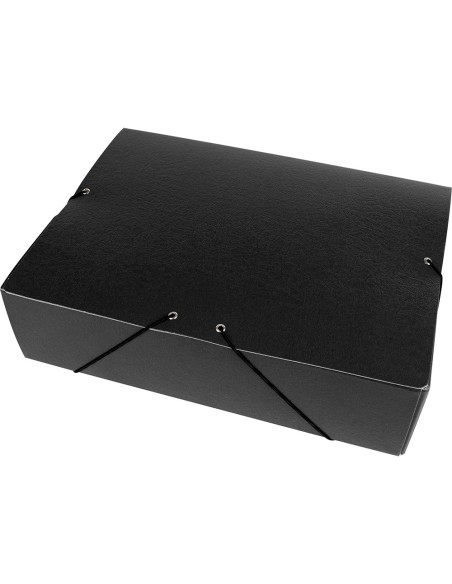 Carpeta proyectos liderpapel folio lomo 90mm carton gofrado negra