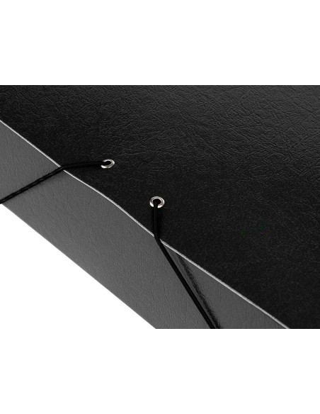 Carpeta proyectos liderpapel folio lomo 70mm carton gofrado negra