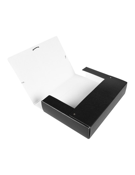 Carpeta proyectos liderpapel folio lomo 70mm carton gofrado negra