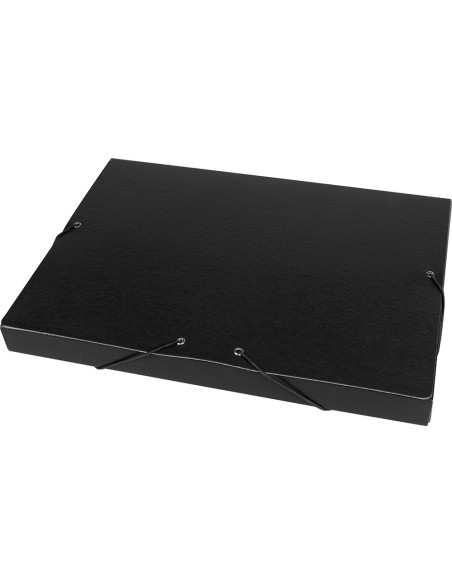 Carpeta proyectos liderpapel folio lomo 30mm carton gofrado negra