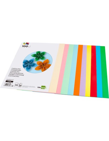Cartulina liderpapel a4 180g/m2 10 colores...