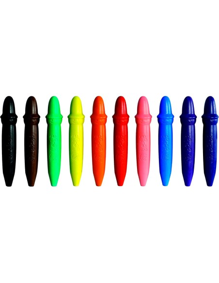 Lapices cera giotto super bebe caja de 10 colores surtidos + sacapuntas