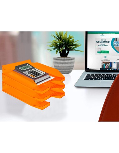 Bandeja sobremesa plastico q-connect naranja...