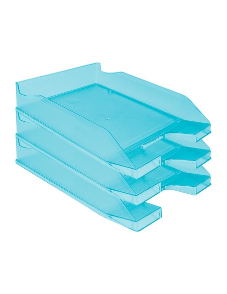 Bandeja sobremesa plastico q-connect turquesa transparente 240x70x340 mm