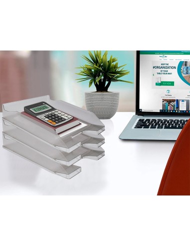 Bandeja sobremesa plastico q-connect gris...