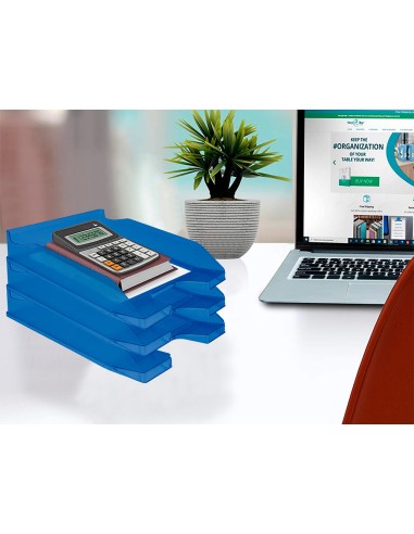 Bandeja sobremesa plastico q-connect azul...