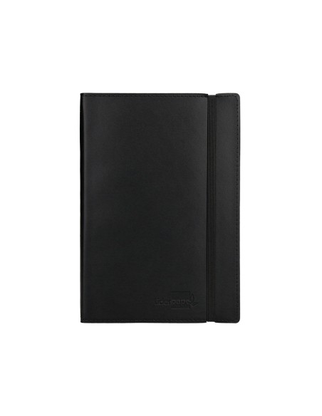 Libreta liderpapel simil piel a5 120 hojas 70g/m2 cuadro 4mm sin margen negro