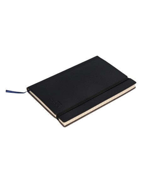 Libreta liderpapel simil piel a5 120 hojas 70g/m2 cuadro 4mm sin margen negro