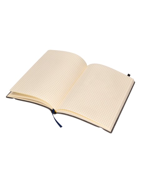 Libreta liderpapel simil piel a5 120 hojas 70g/m2 cuadro 4mm sin margen negro