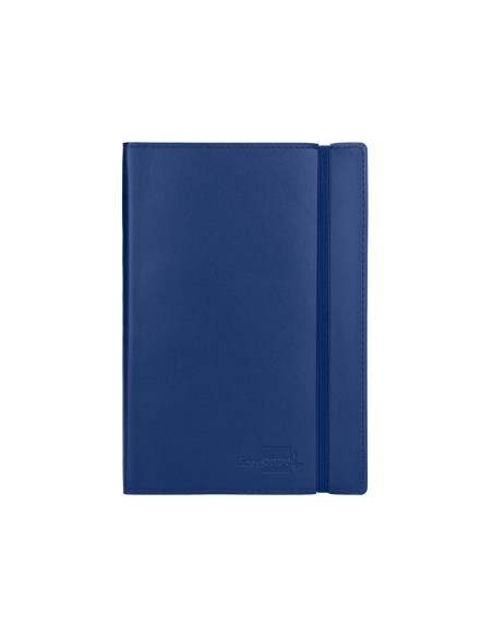 Libreta liderpapel simil piel a5 120 hojas 70gr cuadro 4mm sin margen azul