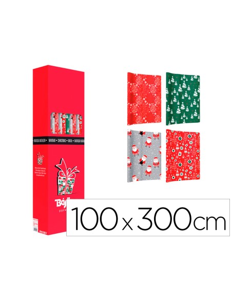 Papel de regalo basika navidad rollo ancho 1 m longitud 3 m modelos surtidos gramaje 50 gr