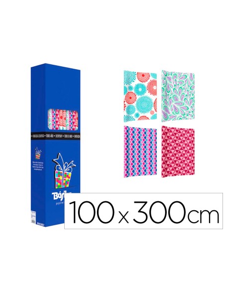 Papel de regalo basika todo año rollo ancho 1 m longitud 3 m modelos surtidos gramaje 50 g