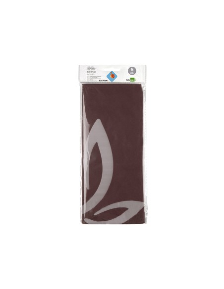 Papel seda liderpapel 52x76cm 18g/m2 bolsa de 5 hojas marron