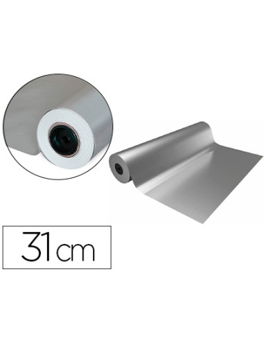 Papel de regalo basika metalizado plata bobina...