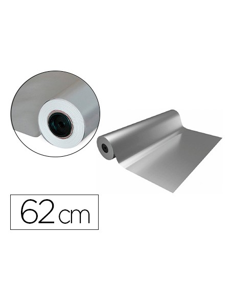 Papel de regalo basika metalizado plata bobina ancho 62 cm longitud 80 m