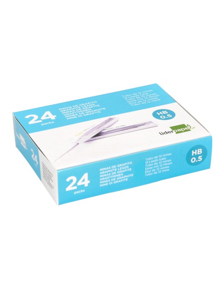Minas liderpapel grafito 0,5 mm hb tubo de 12 minas longitud 60 mm