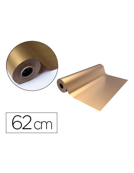 Papel de regalo basika metalizado oro bobina ancho 62 cm longitud 80 m