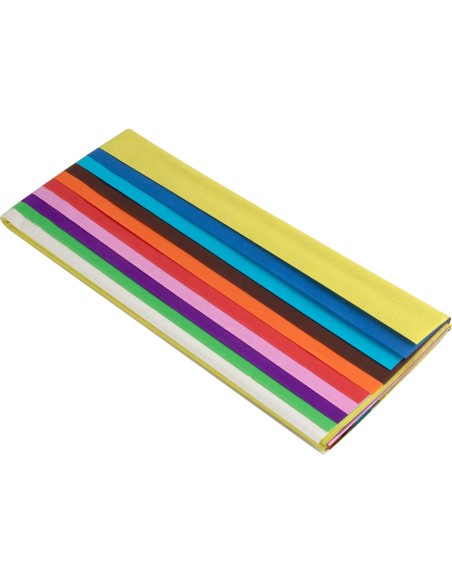 Papel seda liderpapel 52x76cm 18g/m2 bolsa de 10 hojas colores surtidos