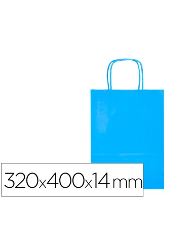 Bolsa papel q-connect celulosa celeste l con...