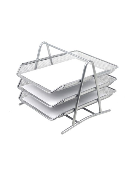 Bandeja sobremesa metalica q-connect kf00822 rejilla plata 3 bandejas movibles 350x278x275 mm