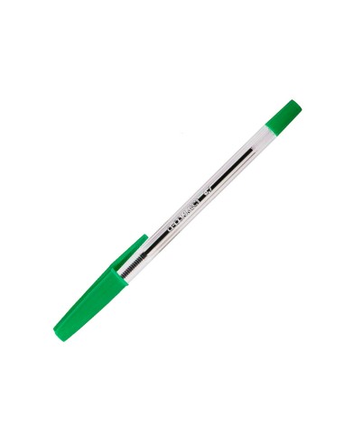Boligrafo transparente q-connect verde medio...