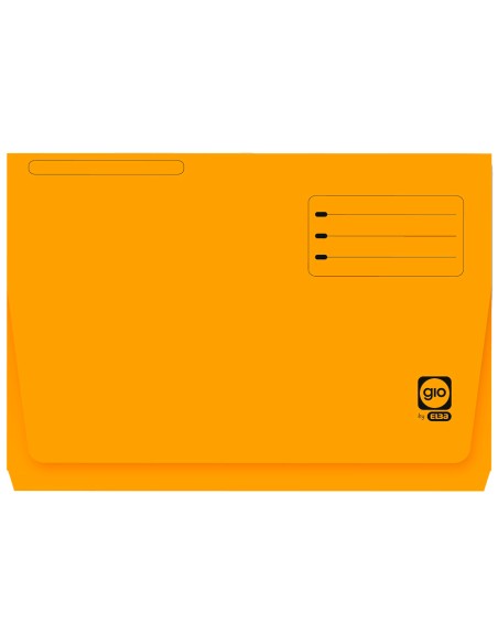 Subcarpeta cartulina gio folio pocket naranja con bolsa y solapa 320g/m2