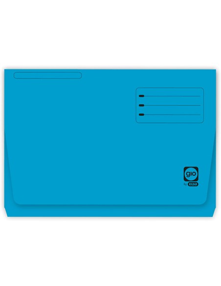 Subcarpeta cartulina gio folio pocket azul con bolsa y solapa 320g/m2