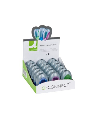 Sacapuntas q-connect metalico 2 usos con deposito