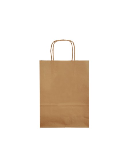 Bolsa papel q-connect celulosa natural liso l con asa retorcida 320x400x140 mm