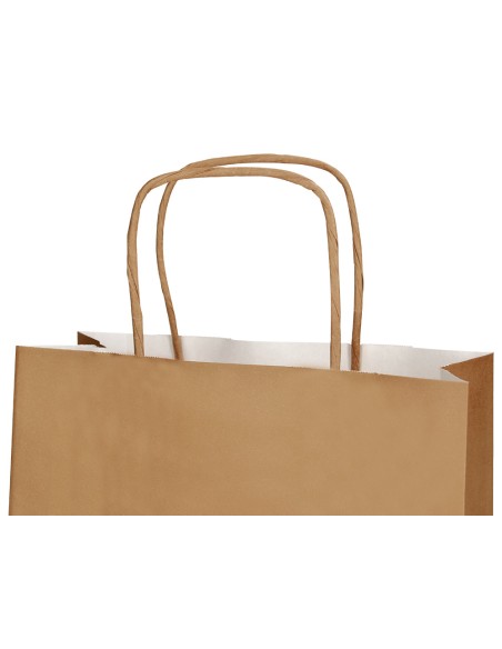Bolsa papel q-connect celulosa natural liso l con asa retorcida 320x400x140 mm