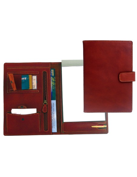Carpeta portafolios q-connect artesania piel cuarto con broche 275x193 mm fabricada enubrique