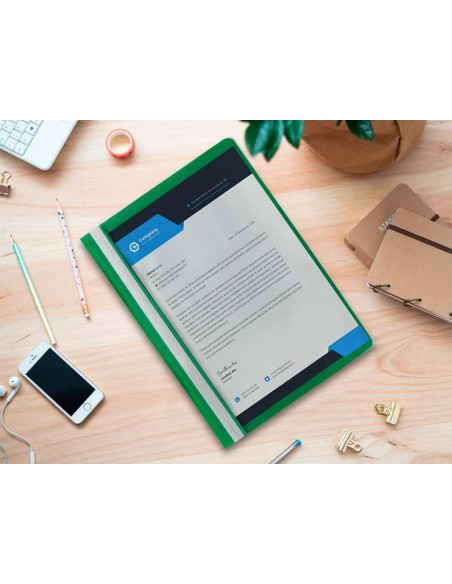 Carpeta dossier fastener plastico q-connect din a4 verde