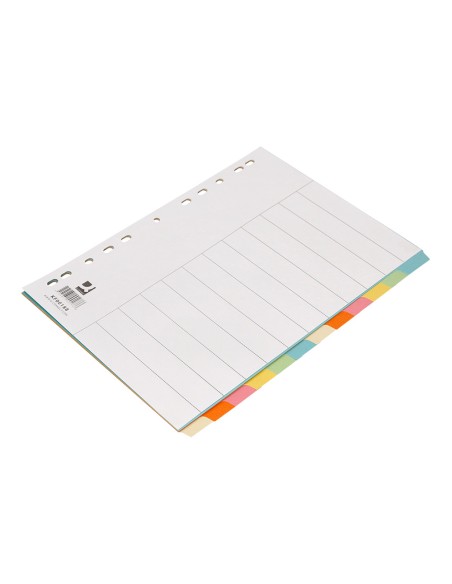 Separador q-connect cartulina juego de 12 separadores din a4 multitaladro