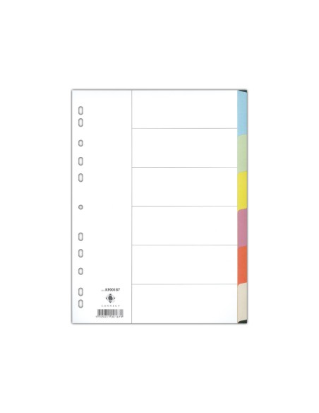 Separador q-connect cartulina juego de 6 separadores din a4 multitaladro