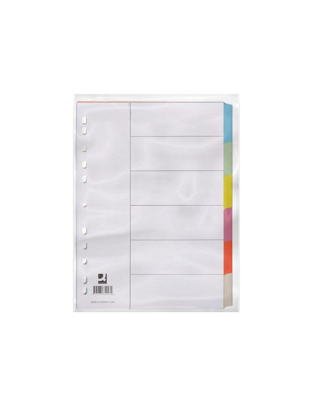 Separador q-connect cartulina juego de 6 separadores din a4 multitaladro