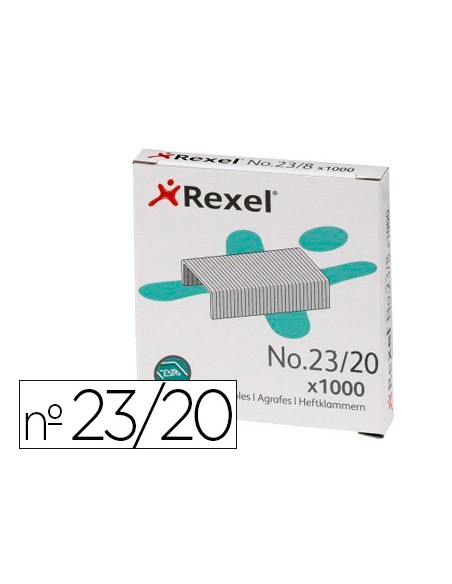 Grapas rexel 23/20 acero caja 1000 unidades