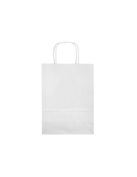 Bolsa papel q-connect celulosa blanco s con asa retorcida 240x320x100 mm