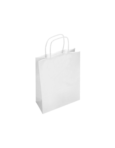 Bolsa papel q-connect celulosa blanco s con asa retorcida 240x320x100 mm