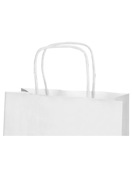 Bolsa papel q-connect celulosa blanco s con asa retorcida 240x320x100 mm