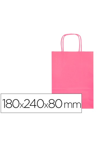 Bolsa papel q-connect celulosa rosa xs con asa...