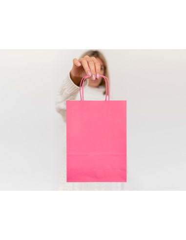 Bolsa papel q-connect celulosa rosa xs con asa...